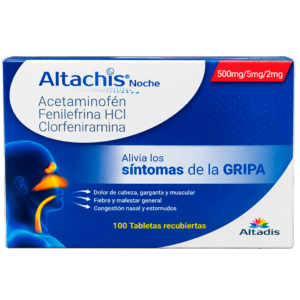 ALTACHIS NOCHE CJ X 100 TAB (ACETAMINOFEN 500MG / FENILEFRINA 5MG / CLORFERINAMINA 2 MG)