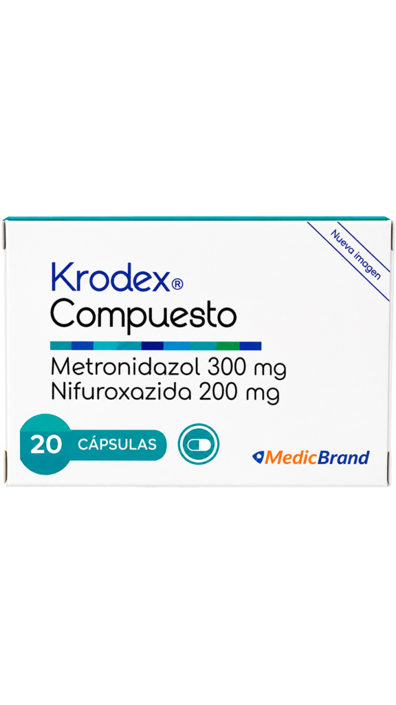 KRODEX COMPUESTO (metronidazol 300mg + nifuroxazida 200mg) CJ X 20CP