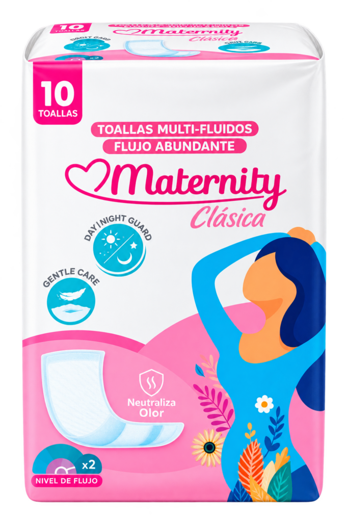 TOALLAS MATERNITY CLASICA PAQ X 10 UNDS PACK X 2