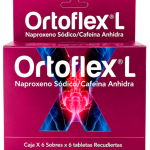 ORTOFLEX L (NAPROXENO SÓDICO/CAFEINA ANHIDRA) CJ X 6 SOBRES X 6 TAB MEMPHIS