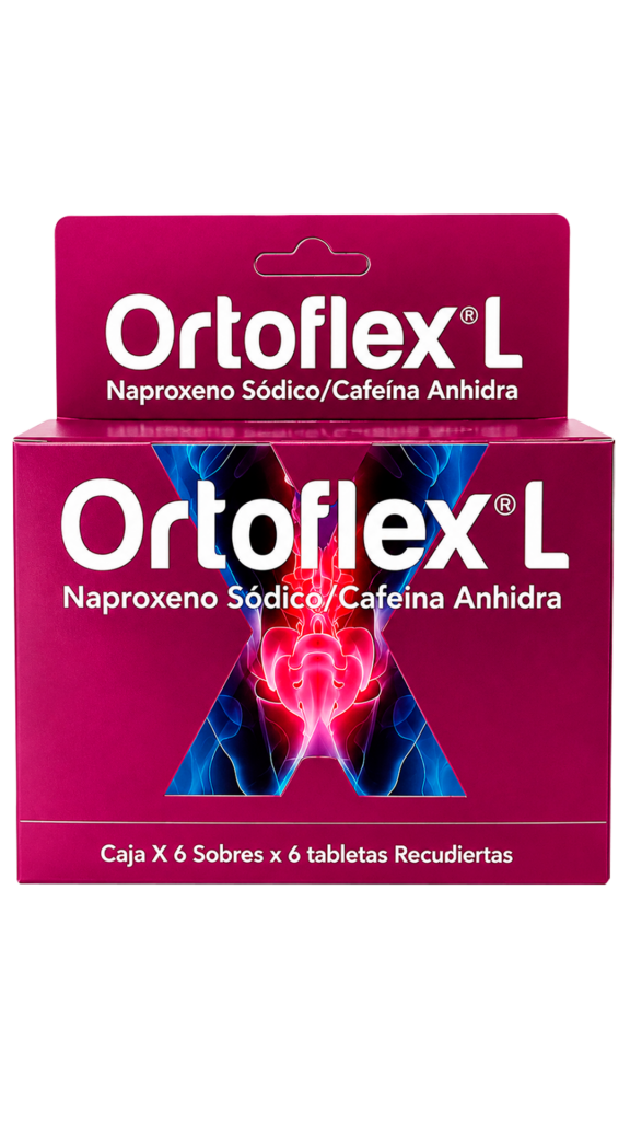 ORTOFLEX L (NAPROXENO SÓDICO/CAFEINA ANHIDRA) CJ X 6 SOBRES X 6 TAB MEMPHIS
