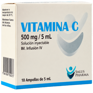 VITAMINA C 500 MG/5 MLCJ X 10 AMP