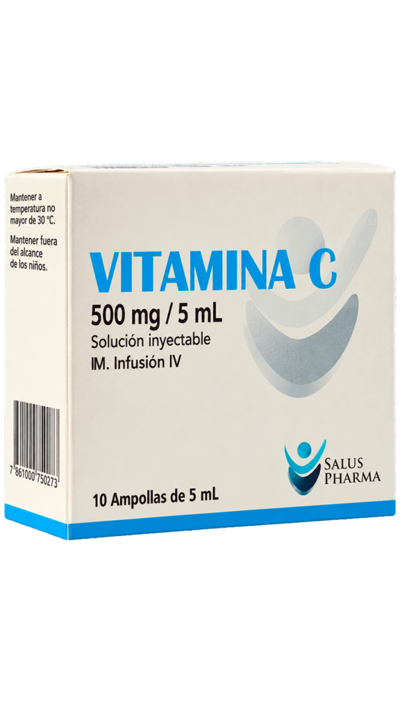 VITAMINA C 500 MG/5 MLCJ X 10 AMP